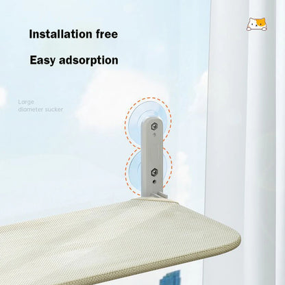 Hamaca de ventana para gatos con ventosas y colchón lavable