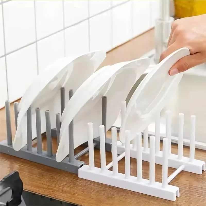 Escurridor y organizador de cocina para platos, tapas y cuencos