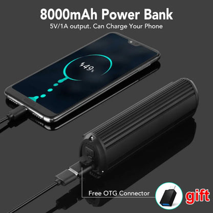 Luz delantera recargable para bicicleta 5200LM con batería externa