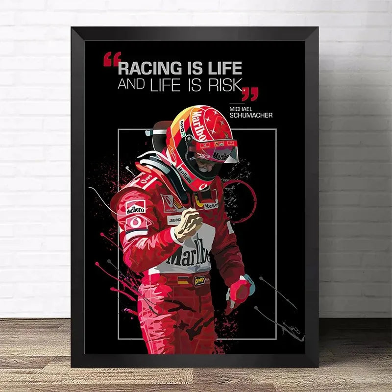 Póster decorativo de Ayrton Senna estilo graffiti racing