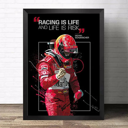 Póster decorativo de Ayrton Senna estilo graffiti racing