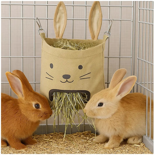 Bolsa colgante para heno de conejo y pequeñas mascotas