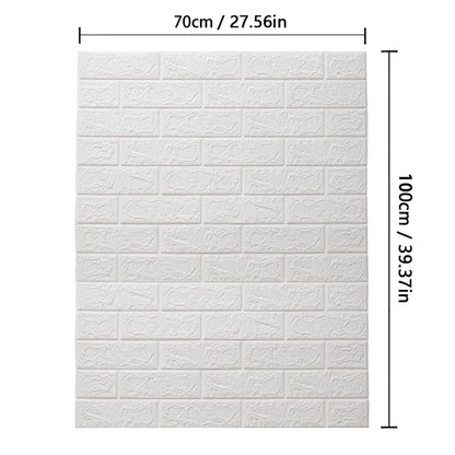 Papel pintado adhesivo 3D efecto ladrillo impermeable