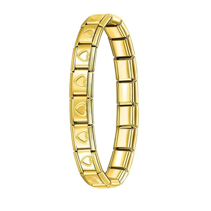 Pulsera elástica de acero inoxidable estilo italiano para mujer