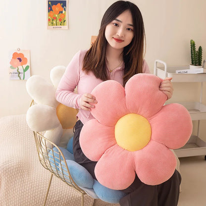 Cojín de flor de peluche suave para decorar el hogar