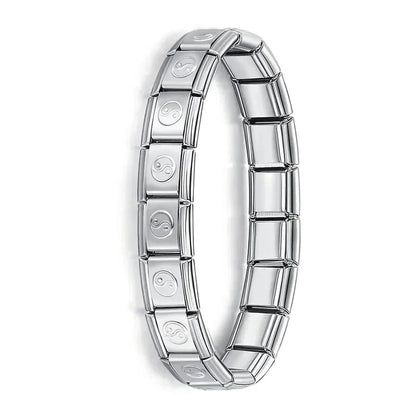 Pulsera elástica de acero inoxidable estilo italiano para mujer