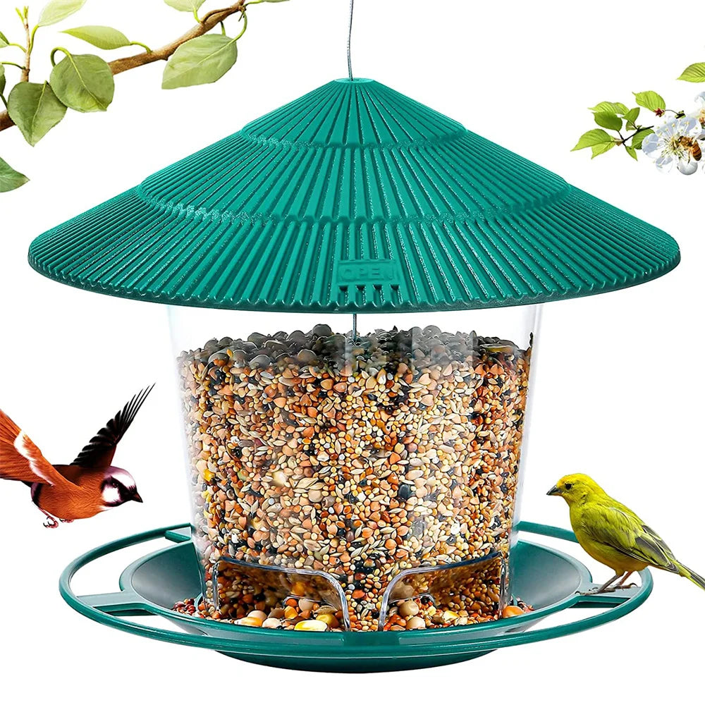 Comedero impermeable para pájaros de exterior