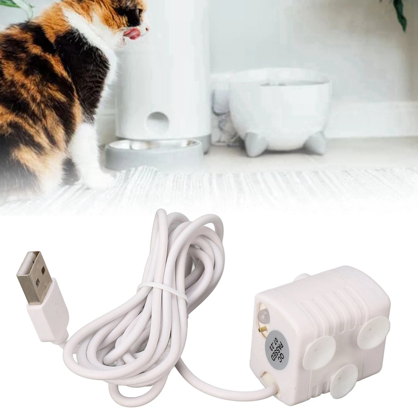 Cat Fountain  Prevent Dry Burning Removable Pet Water Fountain Pump Quiet 5V Adjustable  for Replacement