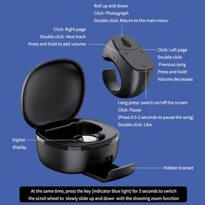Anillo Bluetooth para pasar páginas, vídeos y selfies