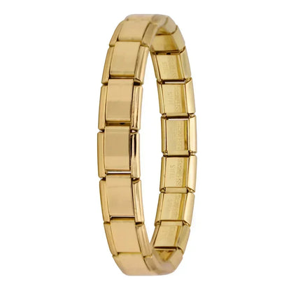 Pulsera elástica de acero inoxidable estilo italiano para mujer