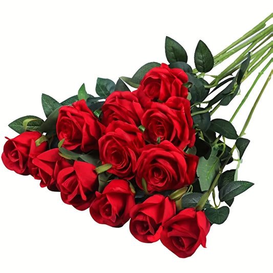 Ramo de rosas artificiales realistas para decoración y eventos