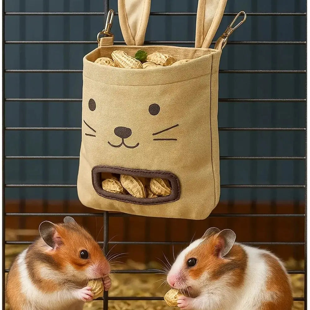 Bolsa colgante para heno de conejo y pequeñas mascotas