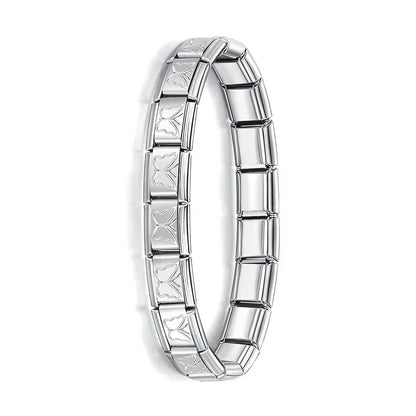 Pulsera elástica de acero inoxidable estilo italiano para mujer